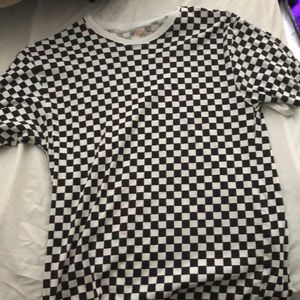 White and black checkered Supreme T shirt